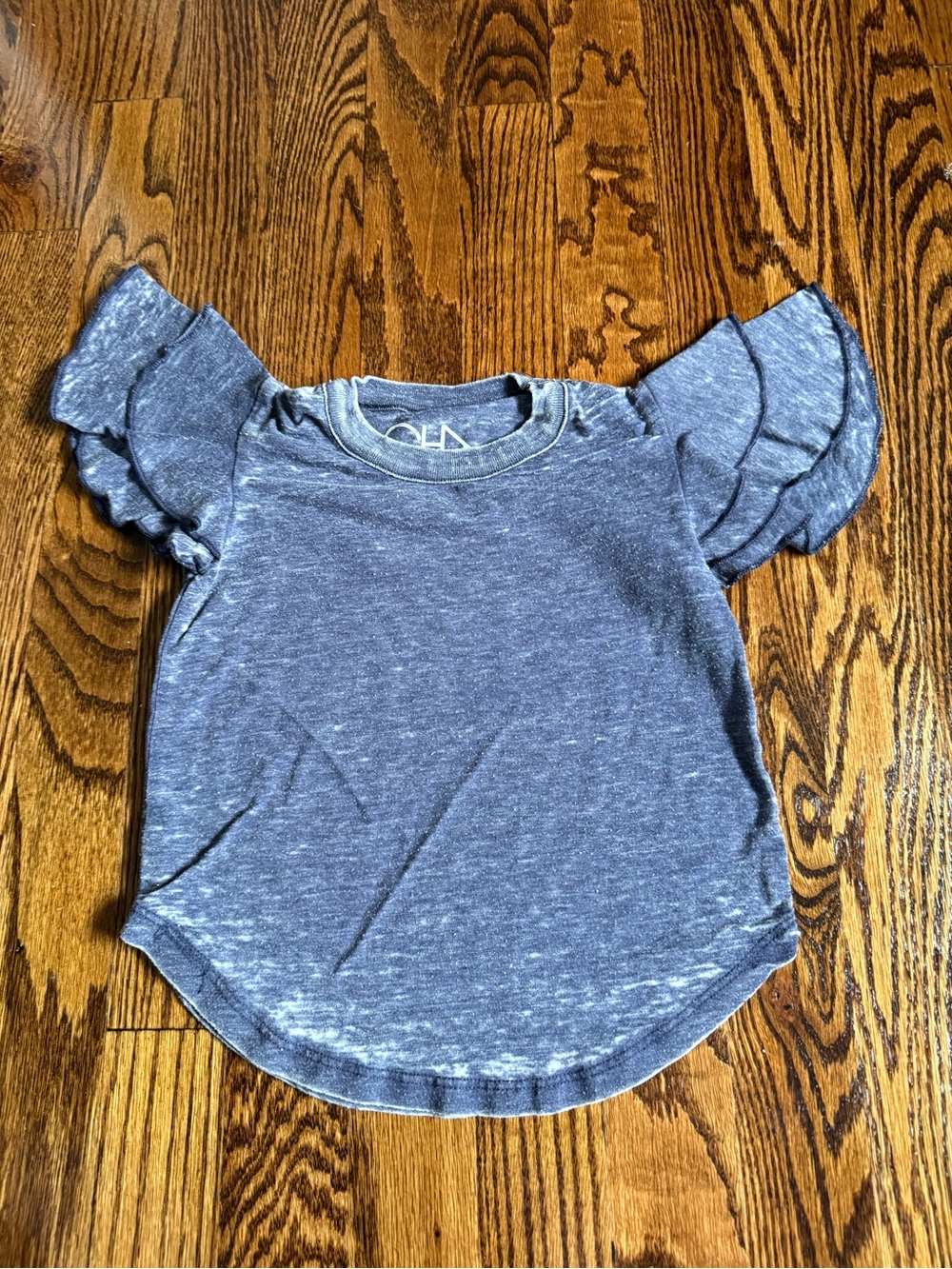 Chaser Girls' Heather Blue Ruffle Sleeve Tee